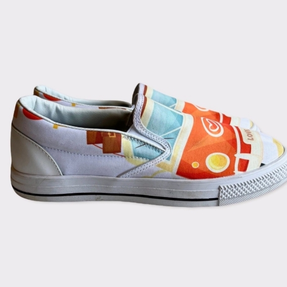 VW Camper Van Inspired Love Bus Slip on Sneakers. Sz 9 - Picture 6 of 9